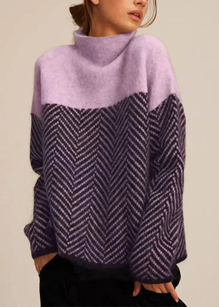 Bessie | Stylish Herringbone Turtleneck Sweater