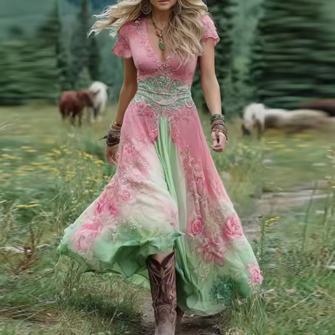 Diana | Elegant Flowing Floral Dress