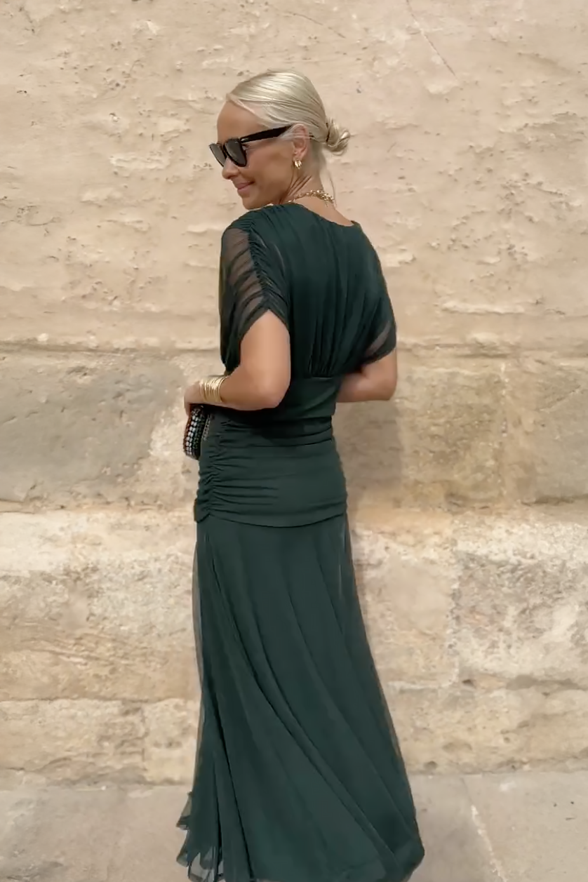 Isabel | Elegant Long V-Neck Dress