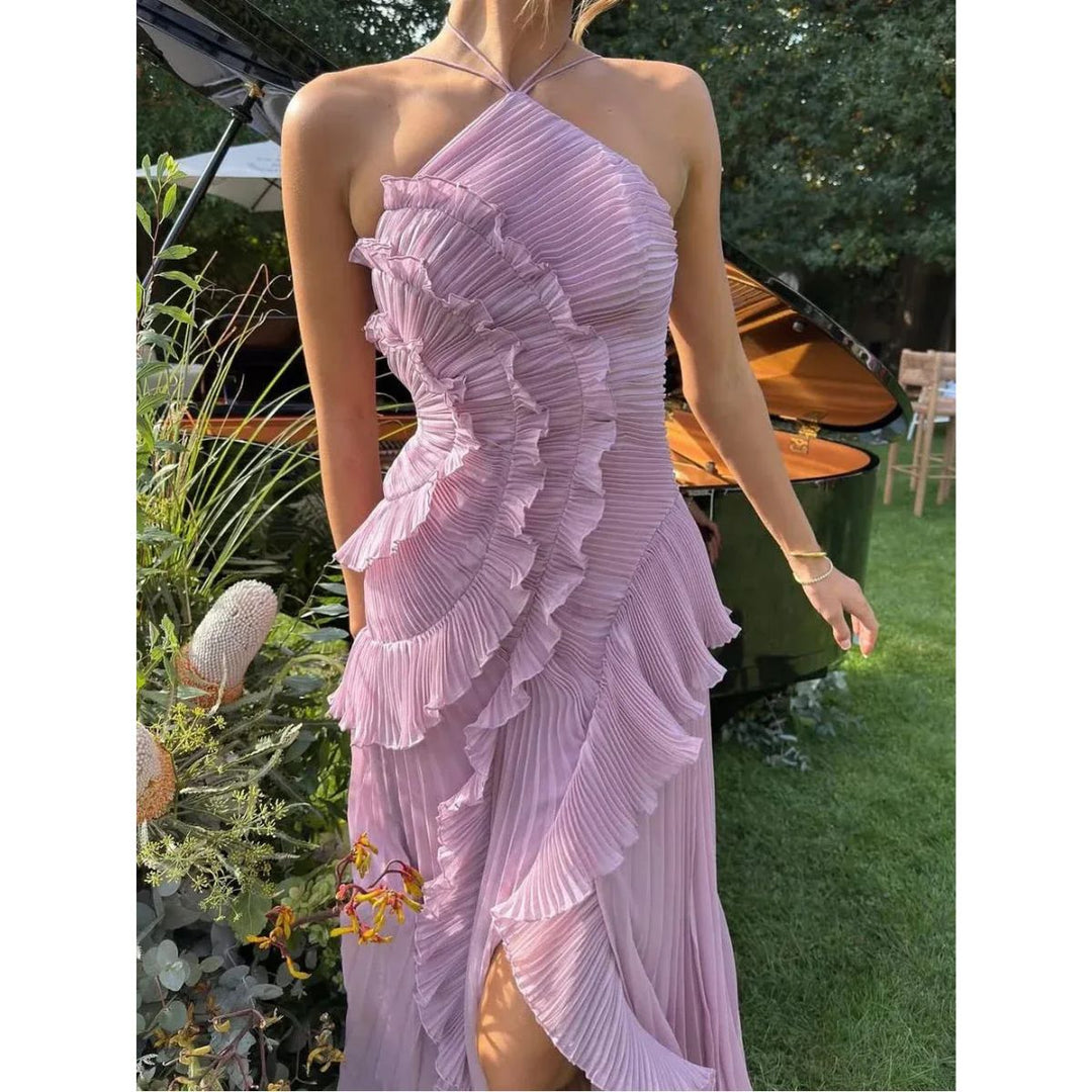 Georgina | Elegant Long Ruffle Dress