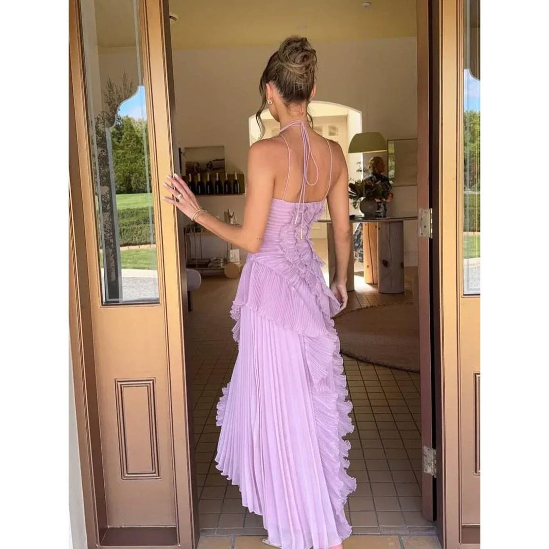 Georgina | Elegant Long Ruffle Dress