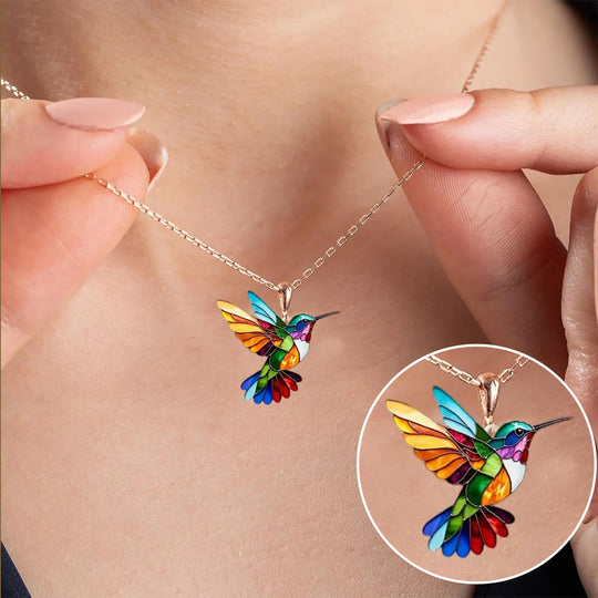 Josephine | Vibrant Hummingbird Charm Necklace