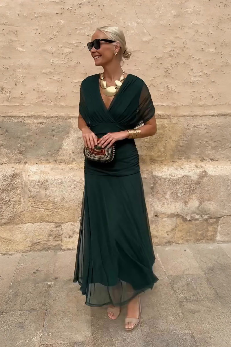 Isabel | Elegant Long V-Neck Dress