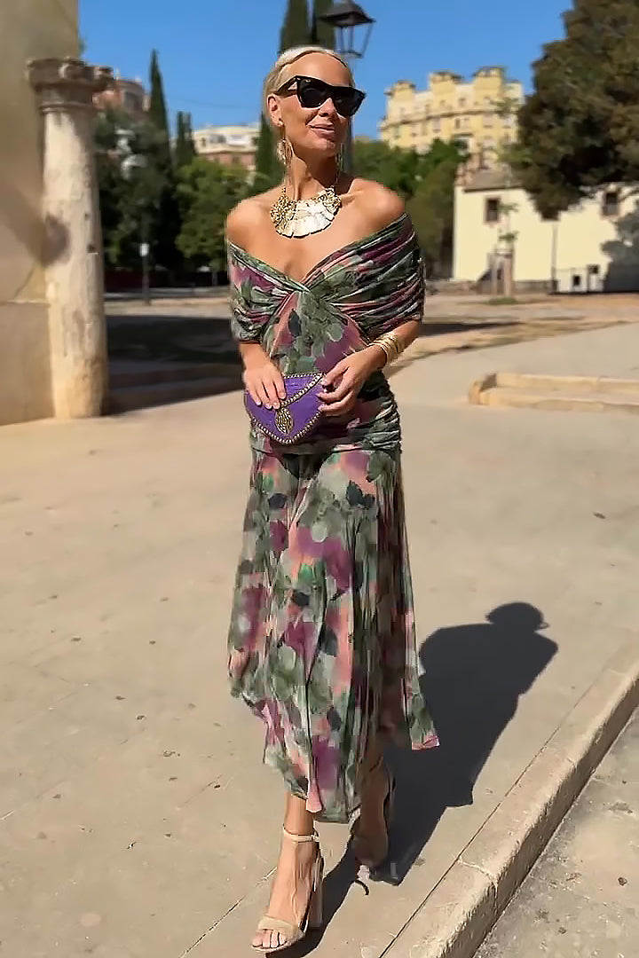 Isabel | Elegant Long V-Neck Dress