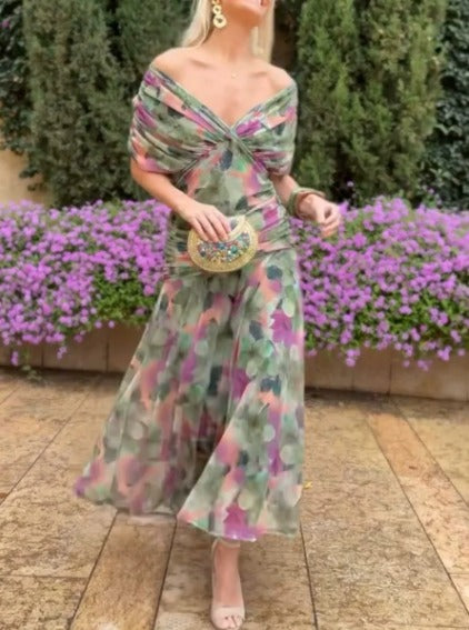 Isabel | Elegant Long V-Neck Dress