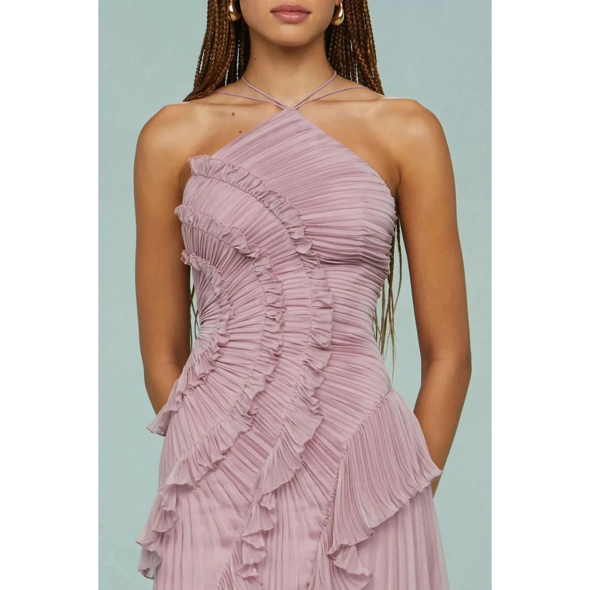 Georgina | Elegant Long Ruffle Dress