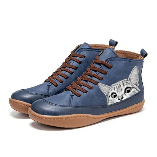 Wilhelmina | Cat Design Ankle Boots