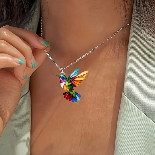 Josephine | Vibrant Hummingbird Charm Necklace