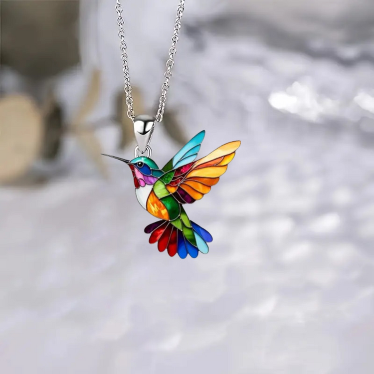 Josephine | Vibrant Hummingbird Charm Necklace