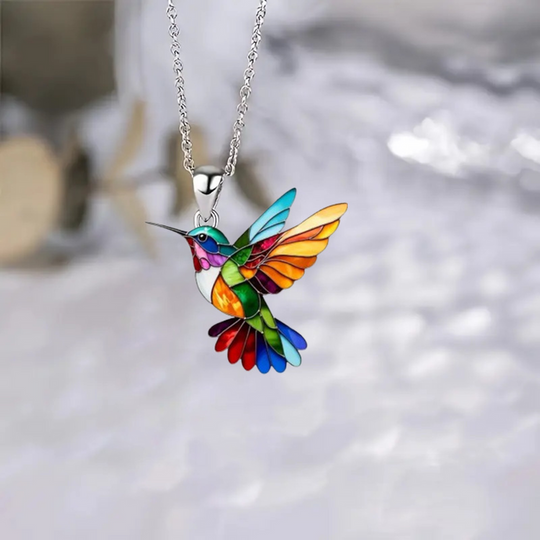 Josephine | Vibrant Hummingbird Charm Necklace