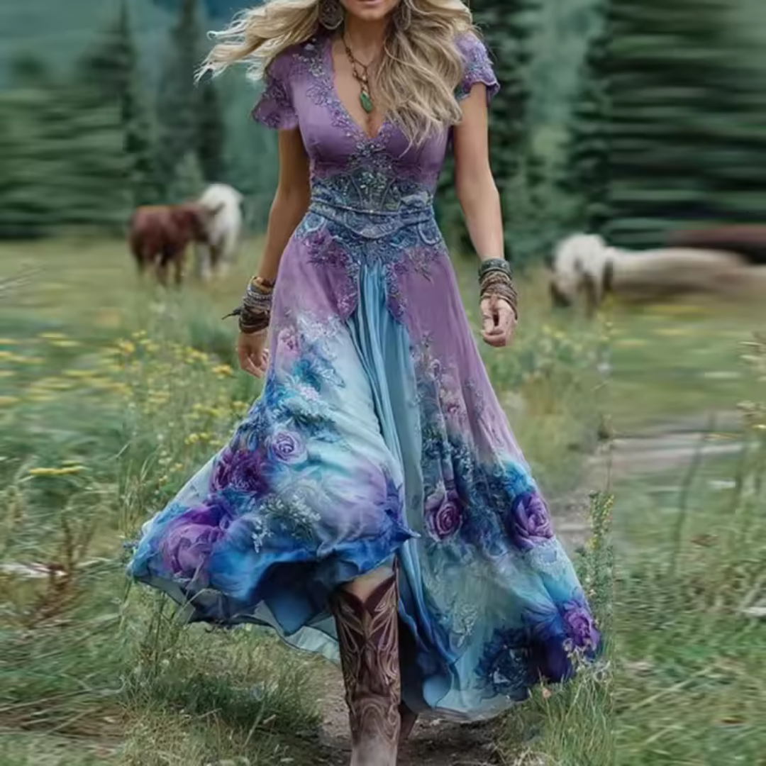 Diana | Elegant Flowing Floral Dress