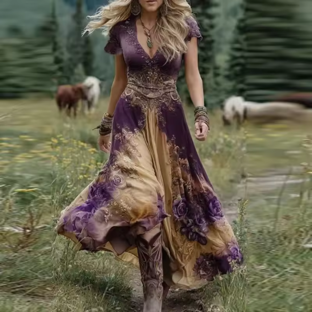 Diana | Elegant Flowing Floral Dress