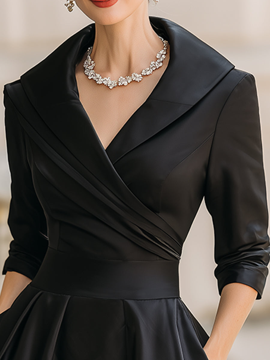 Alexandra | Classic Satin Midi Dress