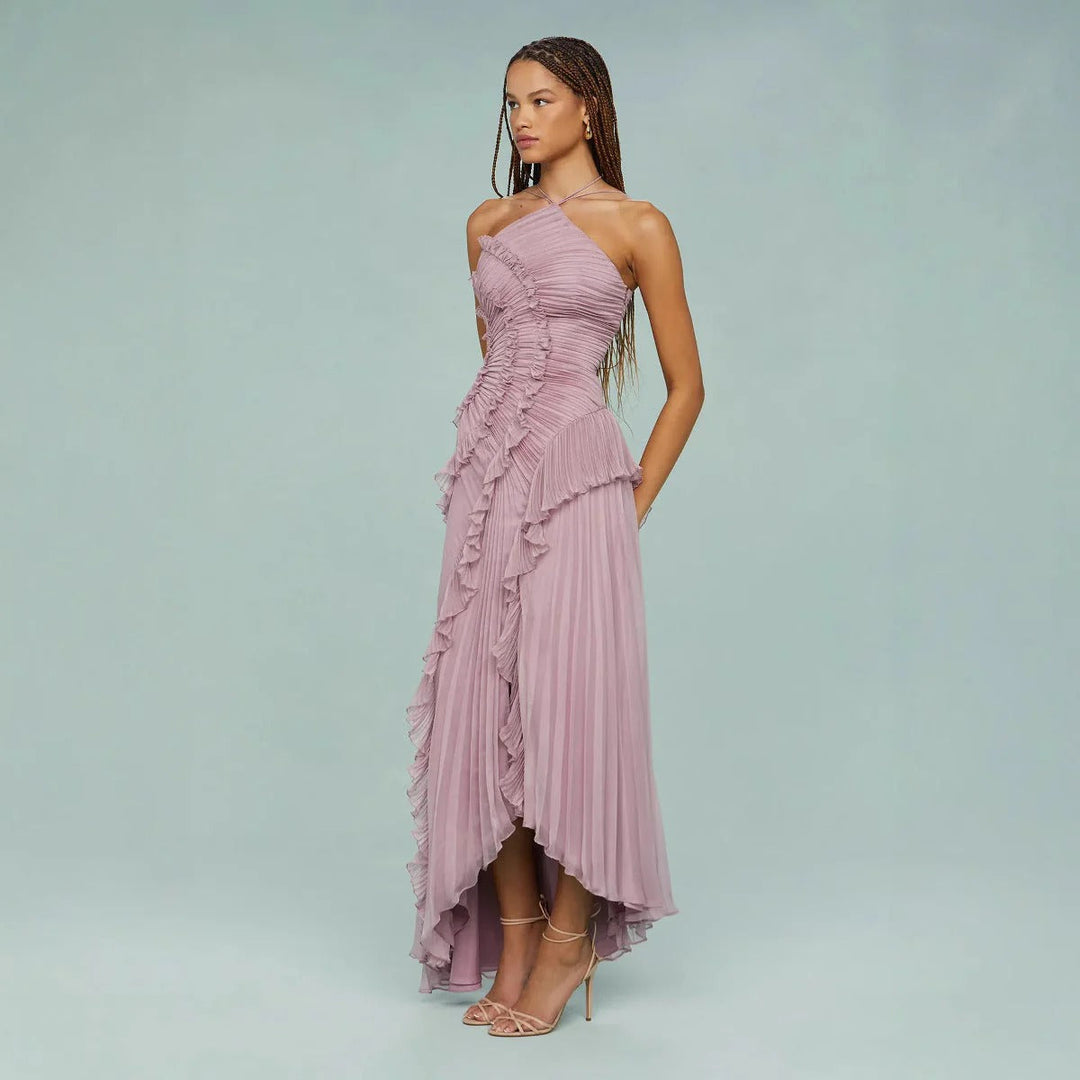 Georgina | Elegant Long Ruffle Dress