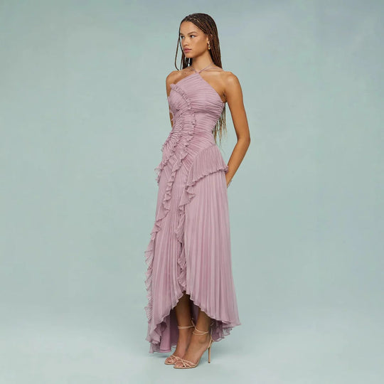 Georgina | Elegant Long Ruffle Dress