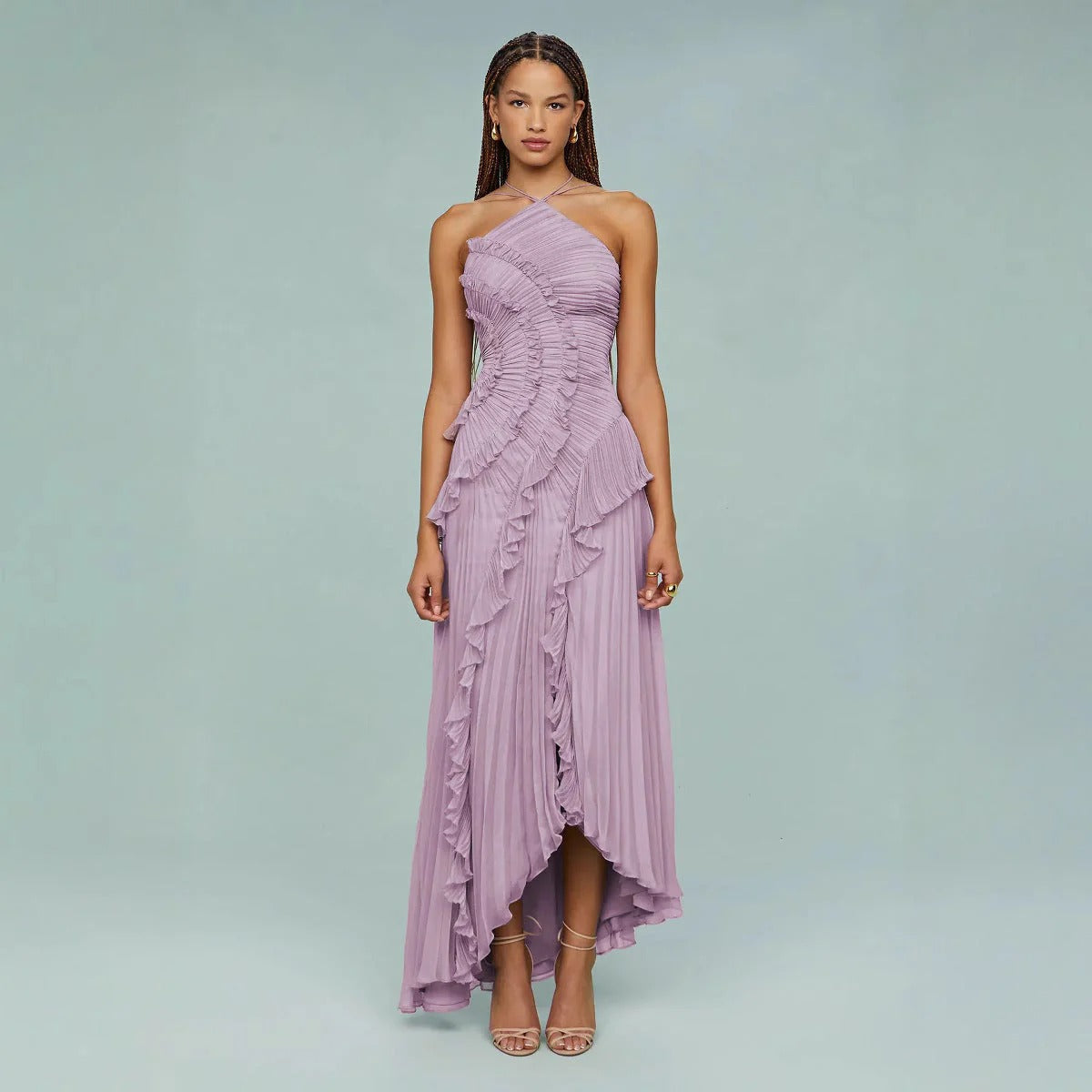 Georgina | Elegant Long Ruffle Dress