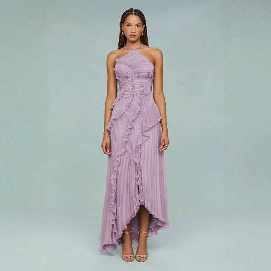 Georgina | Elegant Long Ruffle Dress