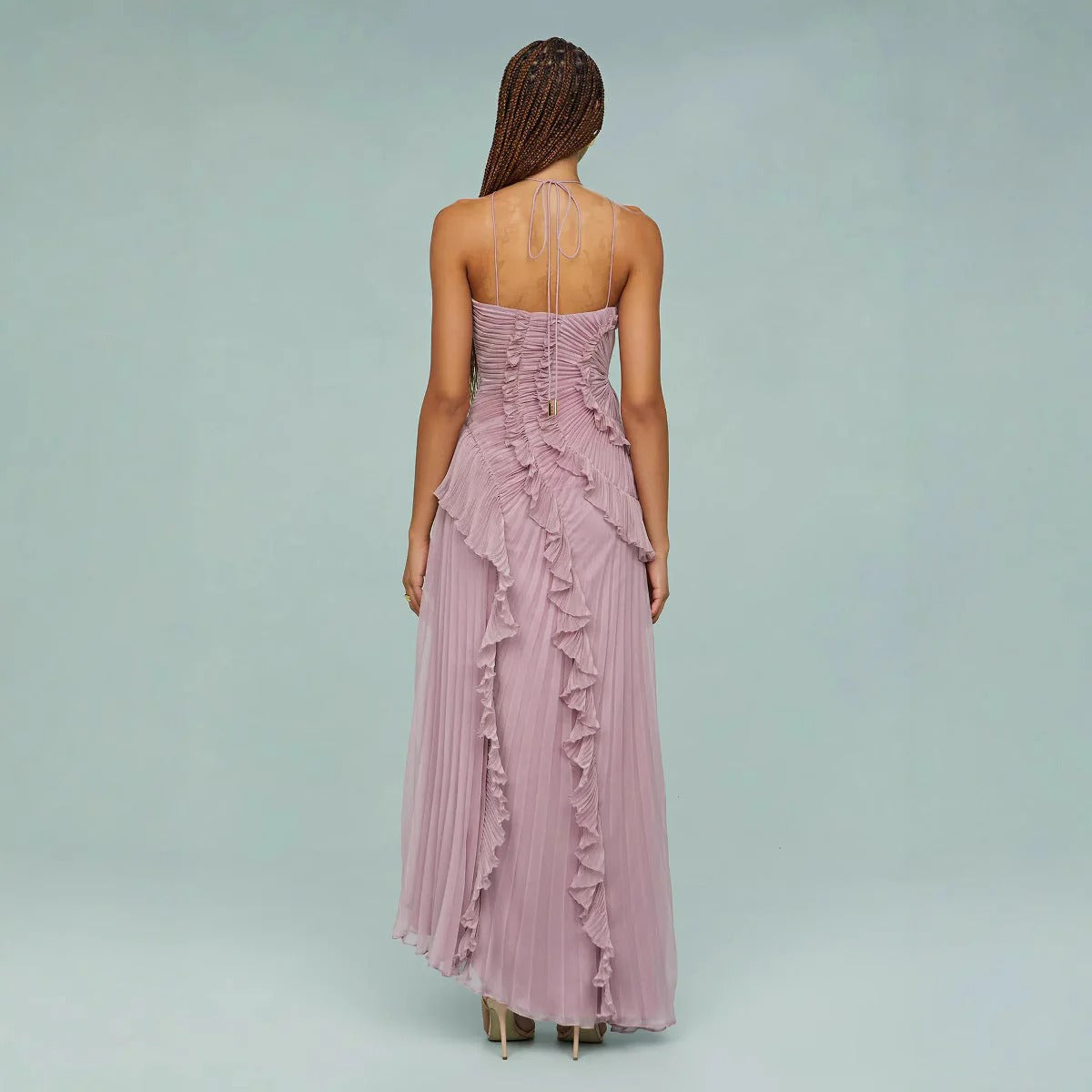 Georgina | Elegant Long Ruffle Dress