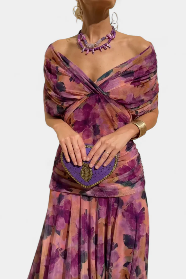 Isabel | Elegant Long V-Neck Dress
